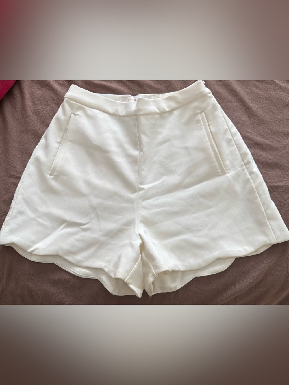 bishop + young Cream High-Waist Tailored Shorts